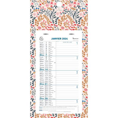 Calendrier mensuel Mini Labo sur plaque 16 x 33 cm 2024 - Exacompta