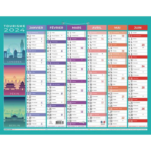 Calendrier Tourisme 43 x 33,5 cm Semestriel 2024 Exacompta