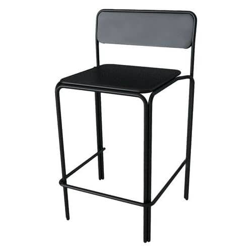 Lot de 2 tabourets hauts Bistrot assise métal noir Paperflow