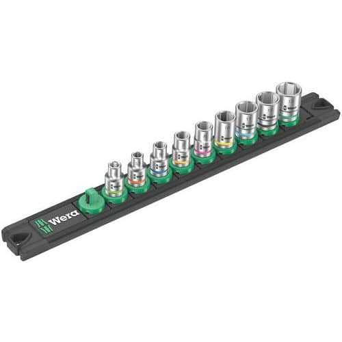 Jeu 9 douilles 1/4 - Socket Rail A 4 - Wera