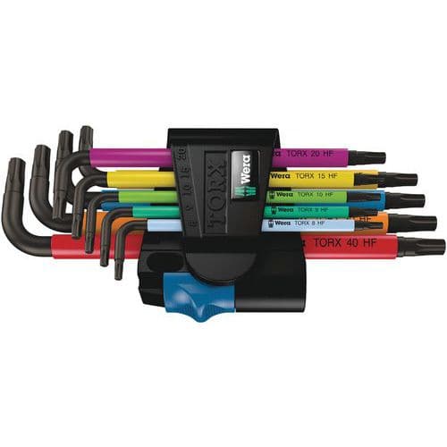 Jeu clés mâles Torx - 967/9 TX Multicolour HF 1 - Wera