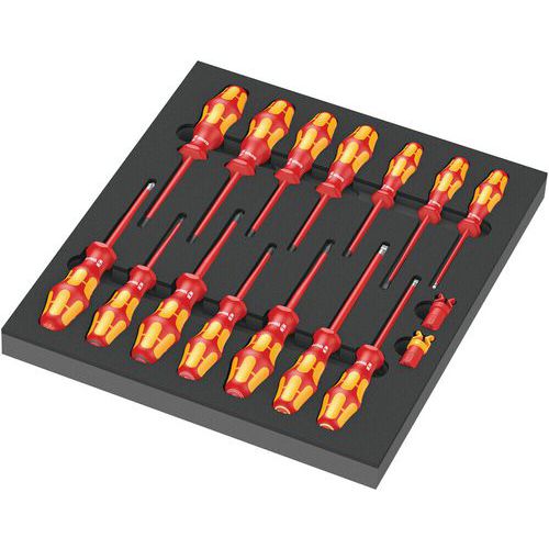 Module mousse avec tournevis isolés VDE 16 pièces - 9711 - Wera