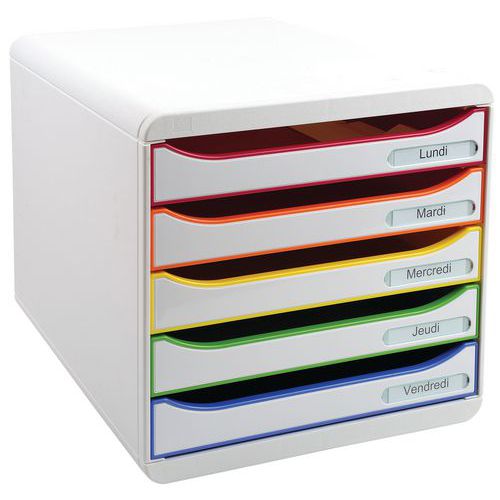 Module de classement Big Box Plus arlequin/blanc 5 Tiroirs - Exacompta