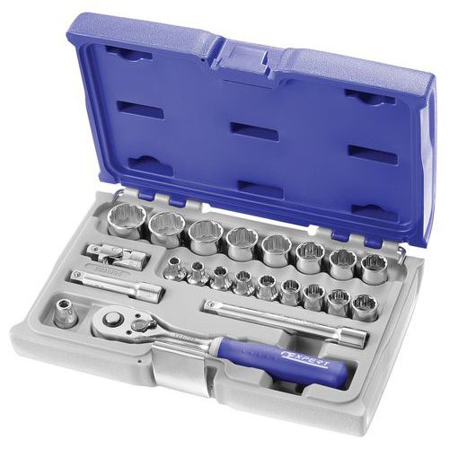 Coffret de douilles 3/8 12 pans - métriques - 22 pièces