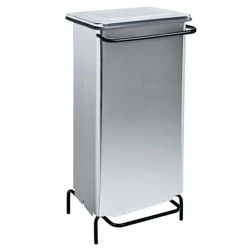 Poubelle statique à pedale inox brillant 110 L