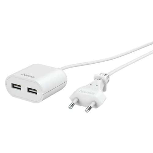 Bloc secteur vers 2 x USB-A avec câble 1.9 m  - Hama