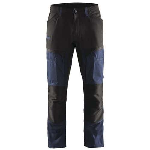 Pantalon services stretch marine foncé/noir, renforcé aux genoux