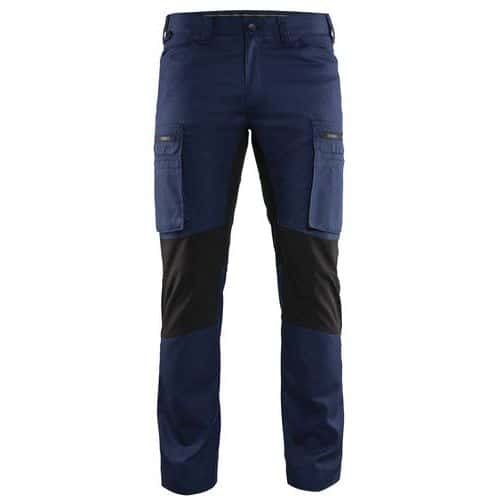 Pantalon services stretch marine/noir