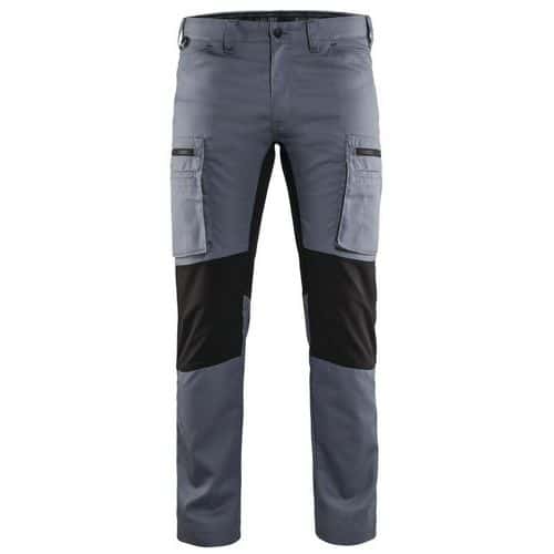 Pantalon services stretch gris/noir