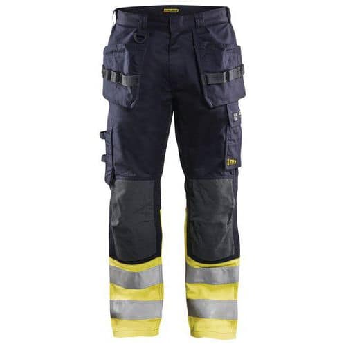 Pantalon multinormes inhérent marine/jaune fluorescent