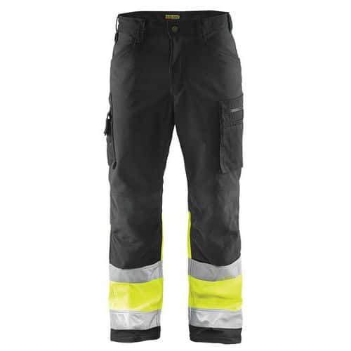 Pantalon softshell haute visibilité noir/jaune fluorescent