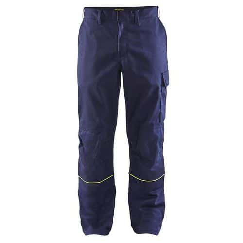 Pantalon de soudeur marine/jaune fluorescent