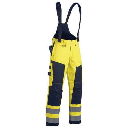 Pantalon hiver multinormes jaune fluorescent/marine