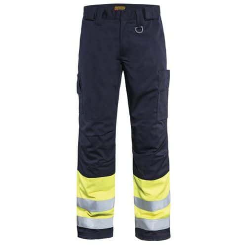 Pantalon hiver multinormes marine/jaune fluorescent