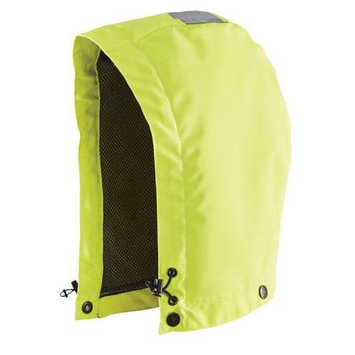 Capuche haute visibilité fluorescente jaune, doublure Airmesh