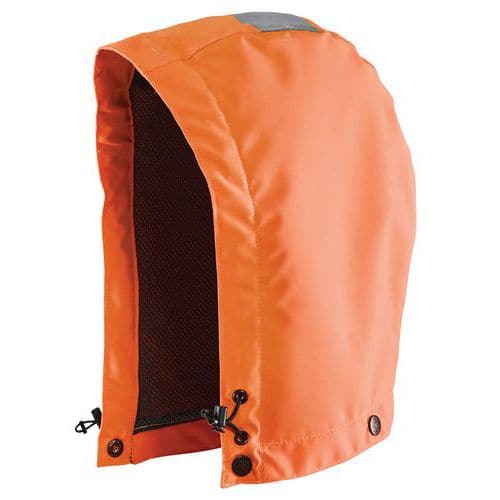 Capuche haute visibilité fluorescente orange, doublure Airmesh