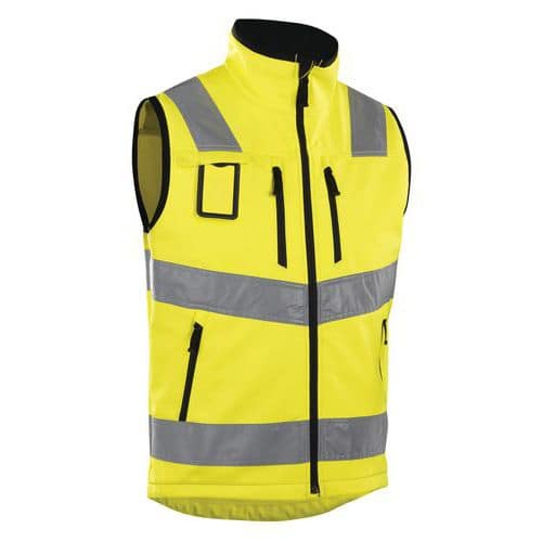 Gilet softshell haute visibilité jaune fluorescent