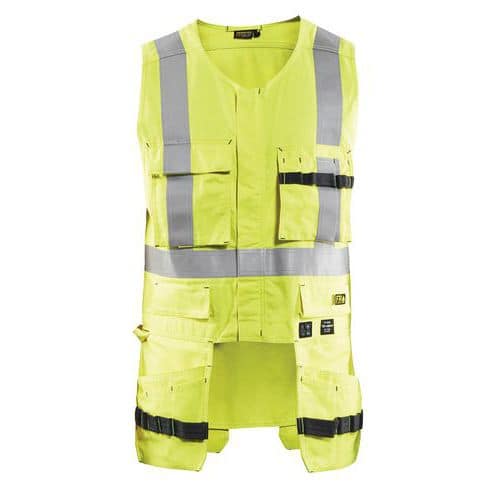 Gilet sans manche multinormes inhérent jaune fluorescent