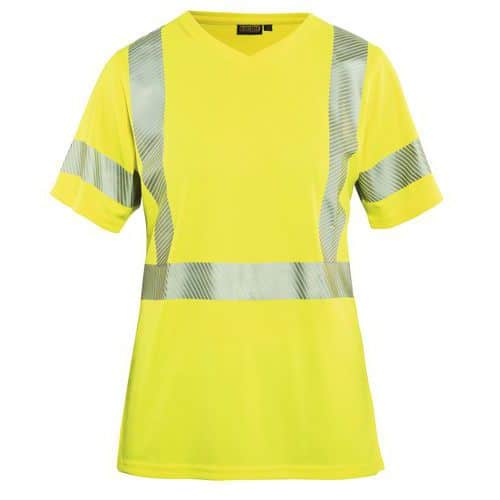 T-shirt haute visibilité femme jaune fluorescent