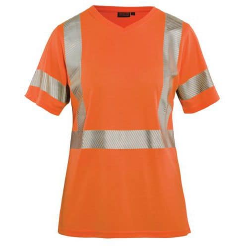 T-shirt haute visibilité femme orange fluorescent