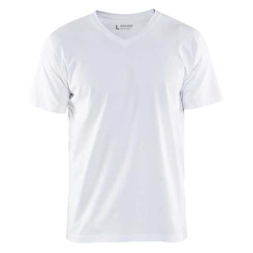 T-Shirt col en V blanc