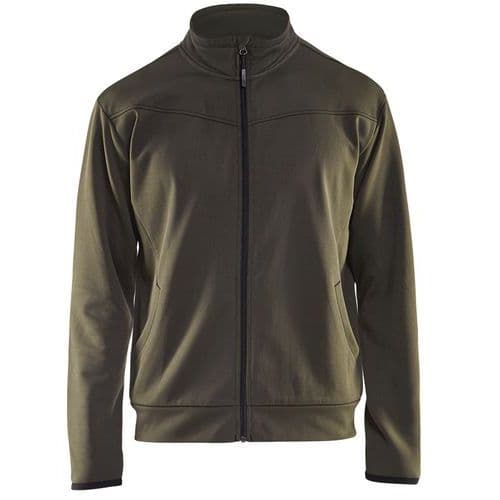 Sweat zippé vert olive/noir