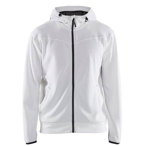 Sweat zippé à capuche blanc/gris foncé