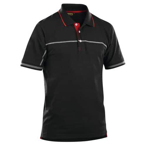 Polo bicolore noir/rouge