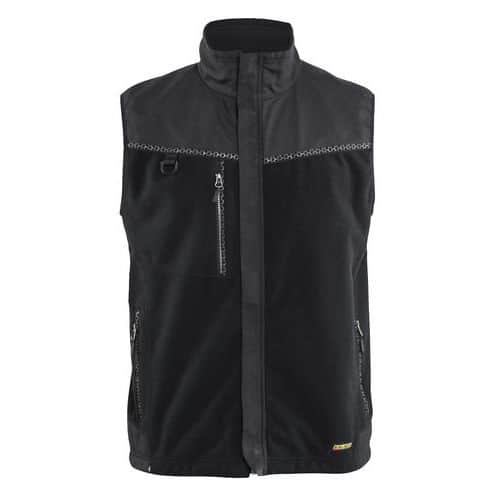 Gilet sans manche polaire coupe-vent noir