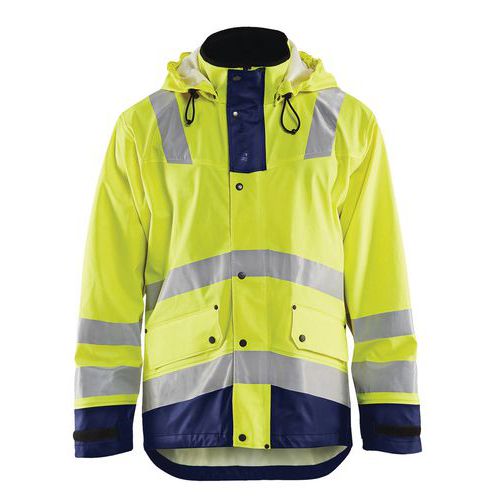 Veste de pluie niveau 2 jaune fluorescent/marine