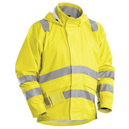 Veste de pluie haute visibilité retardant flamme jaune fluorescent