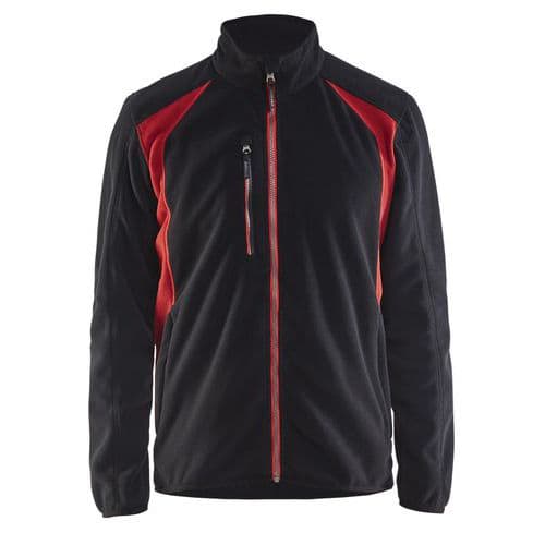 Veste micropolaire noir/rouge