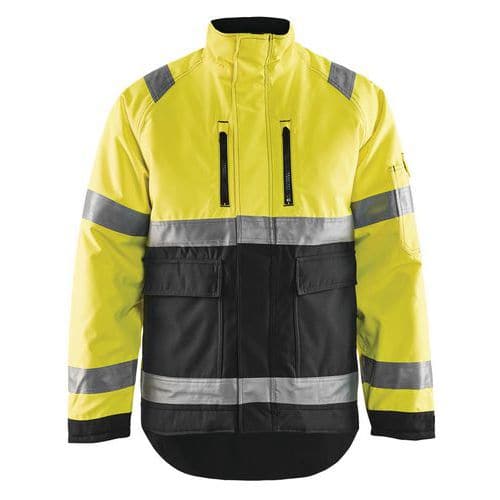 Veste hiver haute visibilité polyester jaune fluo/noir, respirant