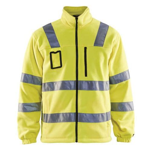 Veste polaire haute visibilité jaune fluorescent, doublure nylon