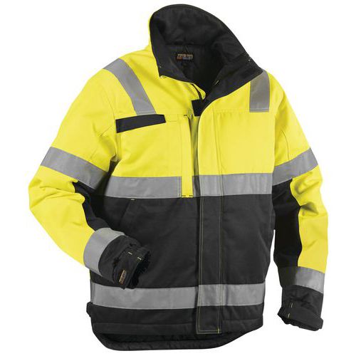 Veste hiver haute visibilité jaune fluorescent/noir, résistant