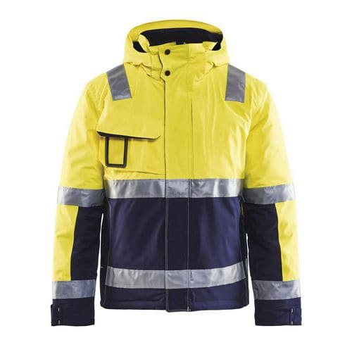 Veste haute visibilité hiver stretch 2D jaune fluorescent/marine