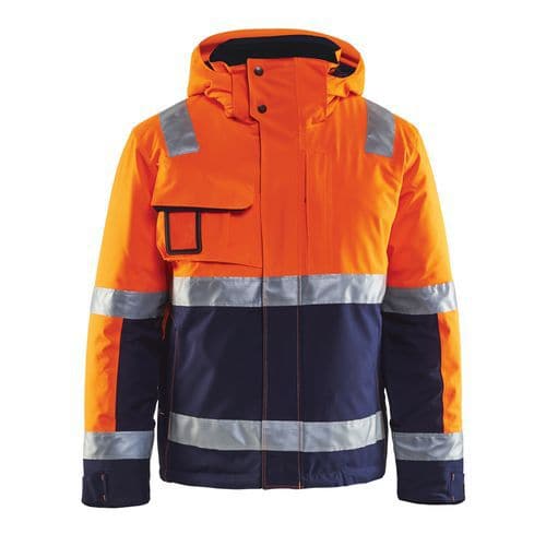 Veste haute visibilité hiver stretch 2D orange fluorescent/marine