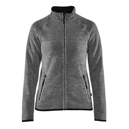 Veste tricotée femme gris anthracite/blanc