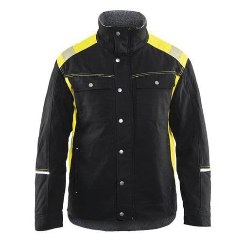 Veste artisan hiver noir/jaune fluorescent