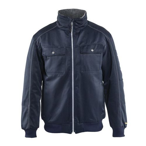 Blouson pilote hiver polyester / coton marine