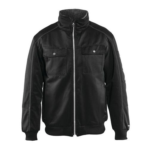 Blouson pilote hiver polyester / coton noir