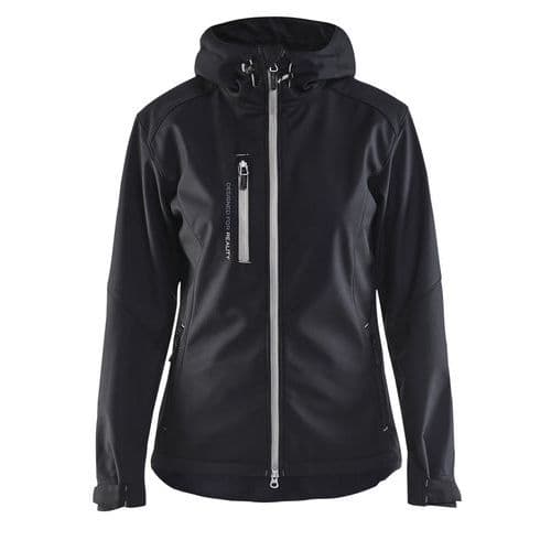 Veste softshell à capuche femme noir/argent