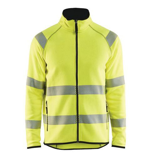 Veste tricotée haute visibilité jaune fluorescent