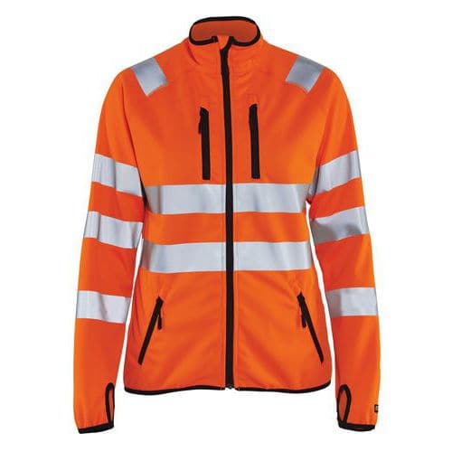 Veste softshell haute visibilité femme orange fluorescent