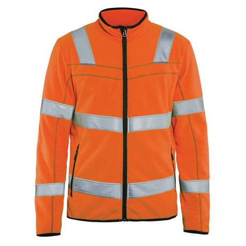 Veste micropolaire Haute-visbilité orange fluorescent