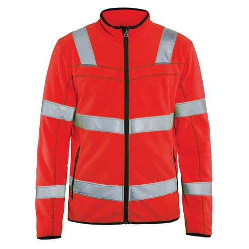 Veste micropolaire Haute-visbilité rouge fluorescent