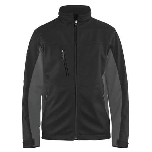 Veste softshell noir/gris foncé, col molletonné