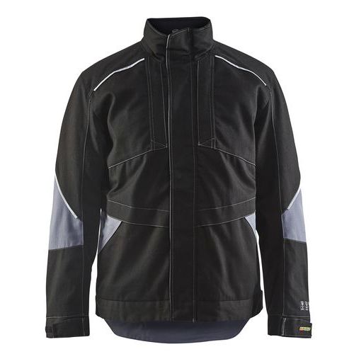 Veste hiver retardant flamme noir/gris respirant étanche