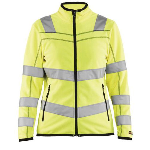 Veste micropolaire haute visibilité femme jaune fluorescent