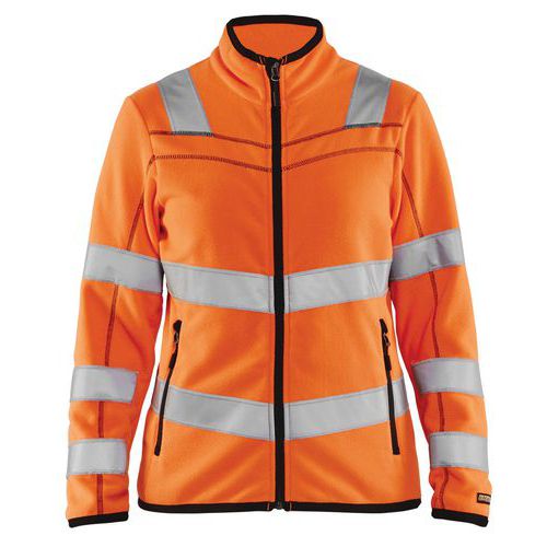 Veste micropolaire haute visibilité femme orange fluorescent